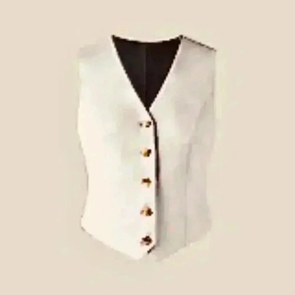 *NWT* OGLmove Square Neck Cropped  Waistcoat - Size Large - White - Picture 10 of 13